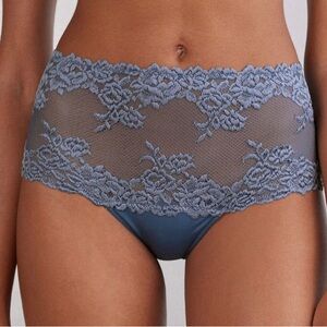 Intimissimi Pretty Flowers Brazilian Briefs Lapis Blue Lace sz L